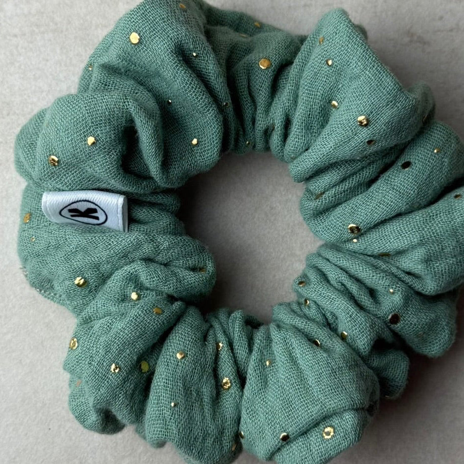 Scrunchie Stella Small Eukalyptus Glitterdot