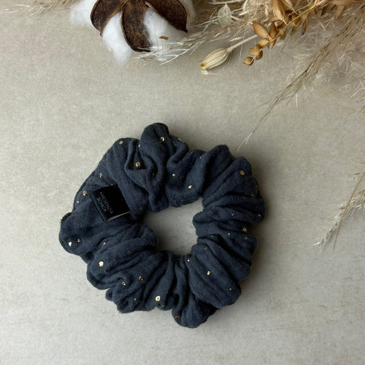 Scrunchie Stella Classic Blaugrau Glitterdot