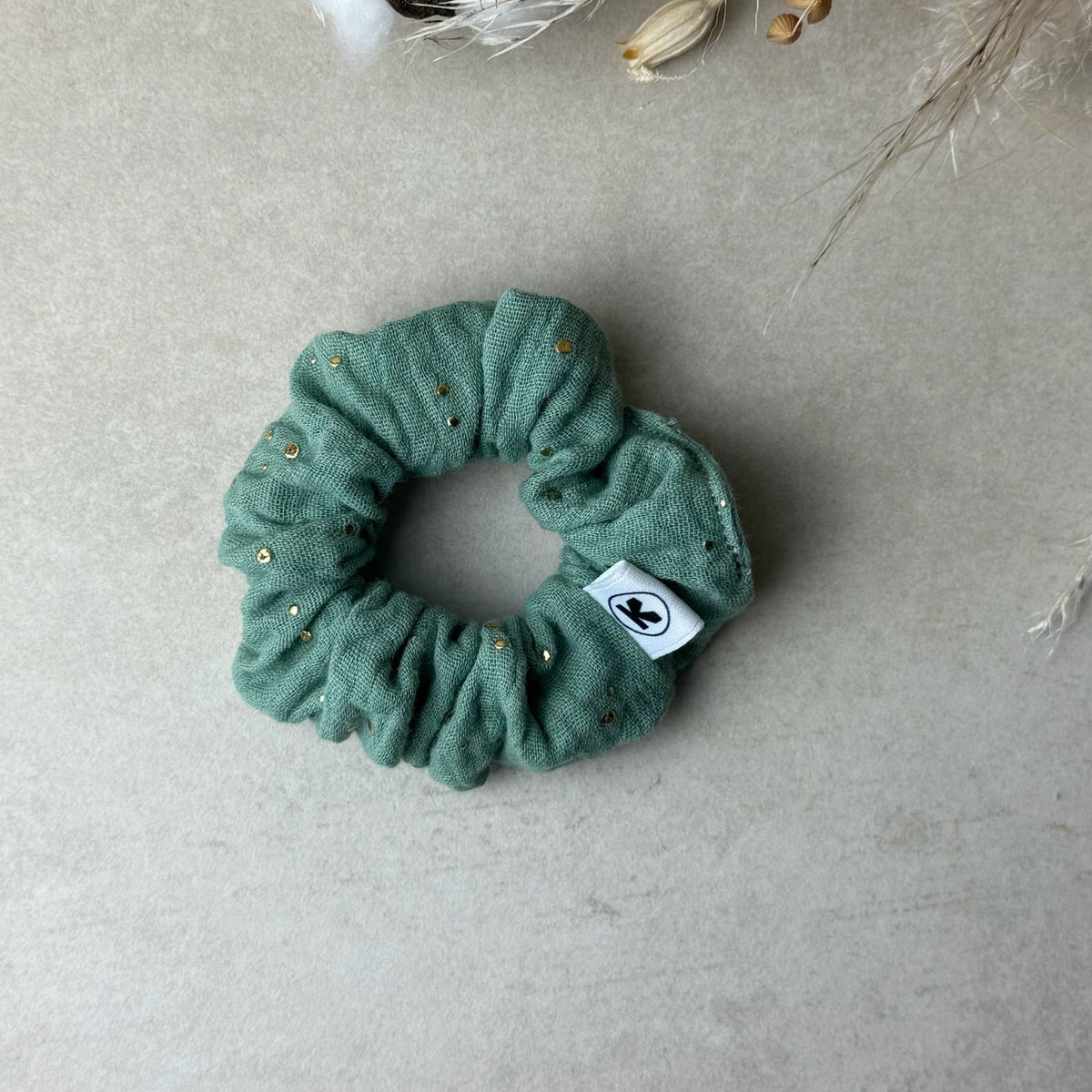 Scrunchie Stella Small Eukalyptus Glitterdot