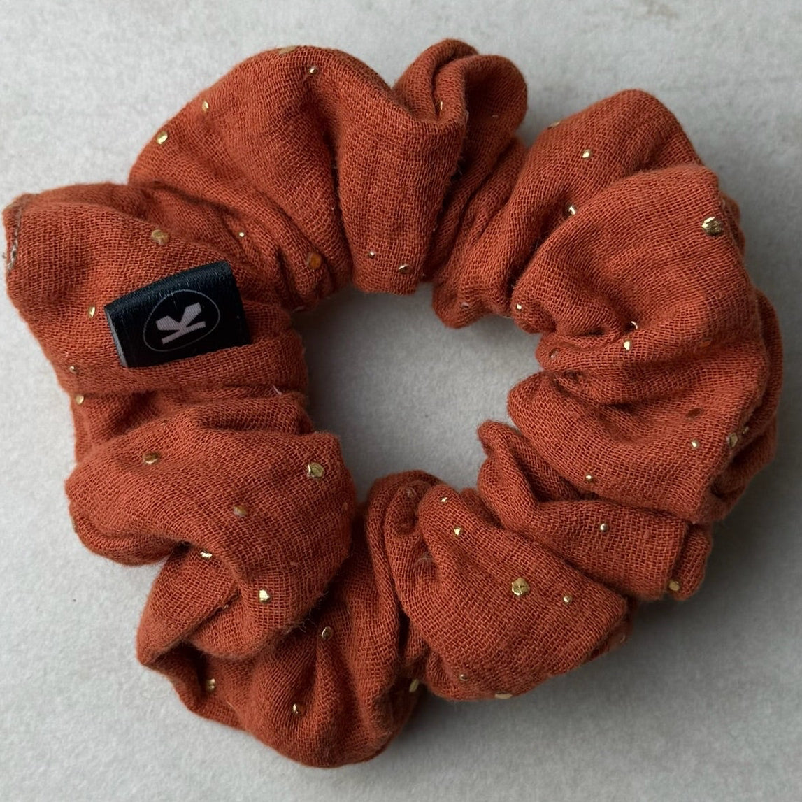 Scrunchie Stella Small Terracotta Glitterdot
